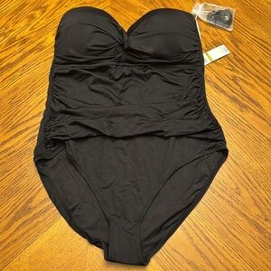 Anne cole Women's Live In Color Twist Front Shirred One Piece NWT